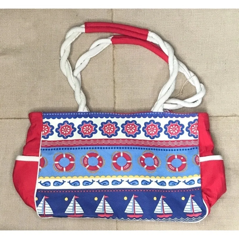 Paul Brent Nautical Purse Red White Blue Coastal Cowgirl Beach Fun Americana